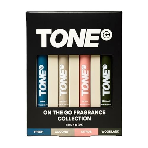 TONE 4 Piece On-The-Go Cologne Sample Pack for Men & Women – Travel Size Premium Scents (Fresh, Citrus, Coconut, Woodland) - görsel 2