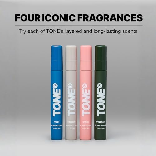 TONE 4 Piece On-The-Go Cologne Sample Pack for Men & Women – Travel Size Premium Scents (Fresh, Citrus, Coconut, Woodland) - görsel 4