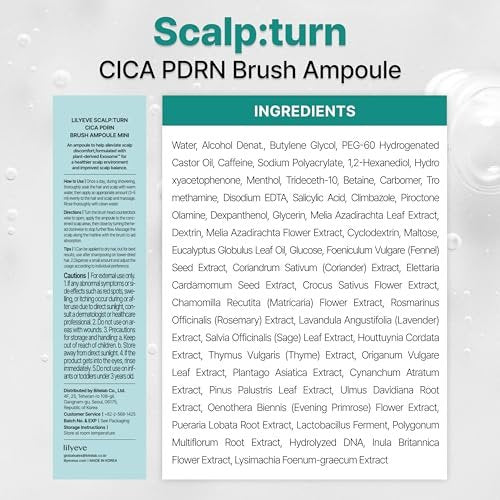 lilyeve SCALPTURN Cica PDRN Scalp Serum with Built-in Brush – Strengthen Hair Roots, Soothe Itchy Scalp, Hydrate Dry Scalp – Korean Hair Care, 1.01 fl oz Avelisse