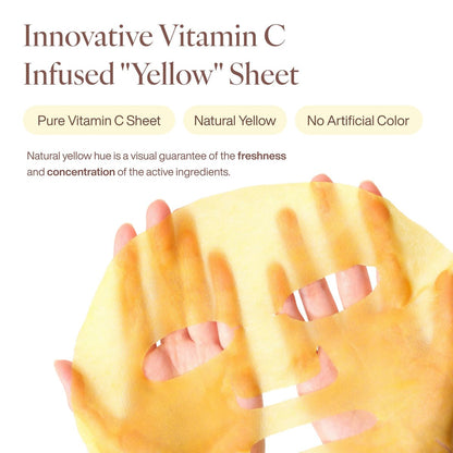 Dr.Different CEQ Anti-Oxidant Serum Mask - Vitamin C Sheet Mask with Vitamin E & CoQ10 for Intensive Hydration & Even Skin Tone - K-Skincare by Korean Dermatologist (5 Sheets)