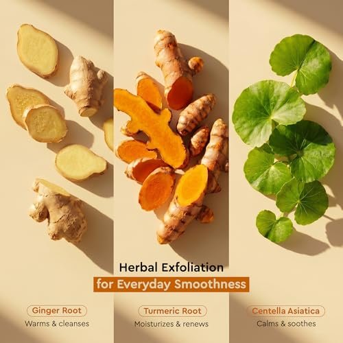 Turmeric Exfoliating Body Wash with Ginger & Centella – Gentle Shower Gel for Sensitive Skin, Moisturizing Deep Cleansing, Paraben & Silicone Free, 17.64 oz Avelisse