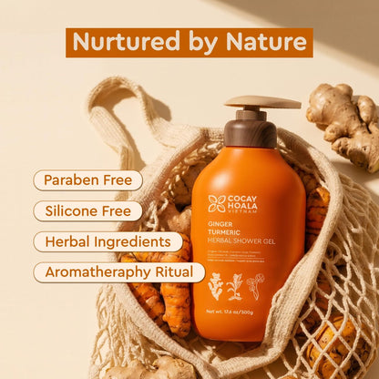 Turmeric Exfoliating Body Wash with Ginger & Centella – Gentle Shower Gel for Sensitive Skin, Moisturizing Deep Cleansing, Paraben & Silicone Free, 17.64 oz Avelisse