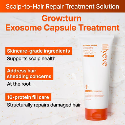 lilyeve GROWTURN Capsule Treatment – Squalane & Exosome Hair Growth Mask for Damaged Hair, Korean Scalp Treatment, Sulfate & Silicone Free, 7.78 fl oz Avelisse