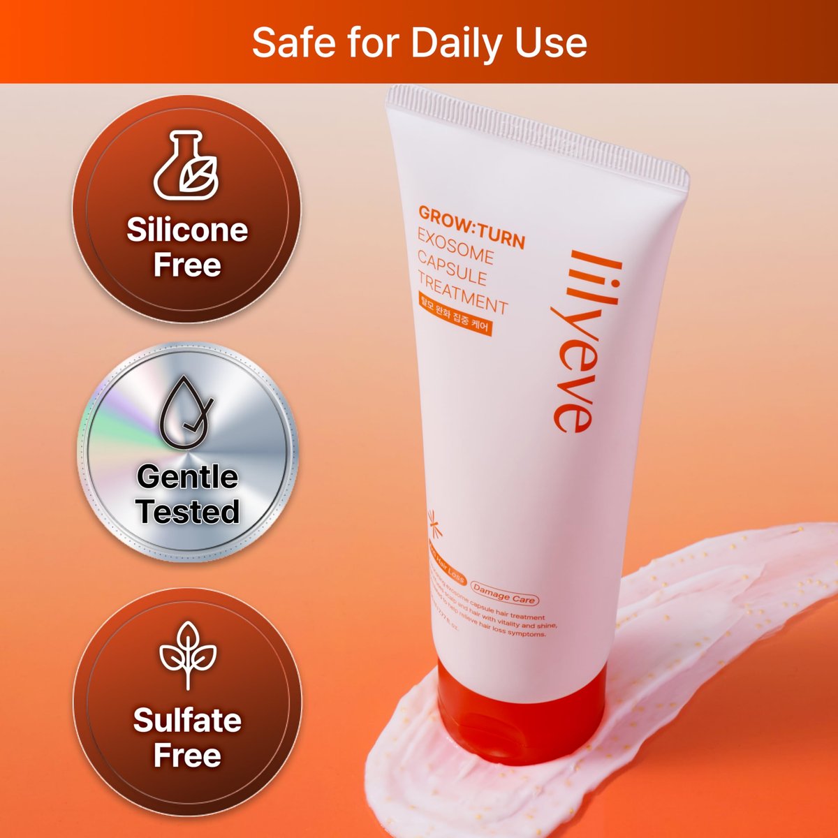 lilyeve GROWTURN Capsule Treatment – Squalane & Exosome Hair Growth Mask for Damaged Hair, Korean Scalp Treatment, Sulfate & Silicone Free, 7.78 fl oz Avelisse