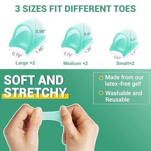 TASZOOS Hammer Toe Straightener Corrector for Women & Men - Gel Hammer Toe Straightener - Toe Splints - Realign Bent, Curled, Crooked, Claw, Hammer Toes - 3 Different Sizes (S/M/L) - 6pcs (Green) - görsel 8