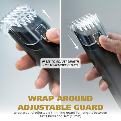 Wahl Manscaper Grizzly Rechargeable Groin & Body Hair Trimmer for Men – Extra Wide Stainless Steel Blade, Waterproof Wet/Dry, 120-Minute Runtime, USB Charging – Black Avelisse