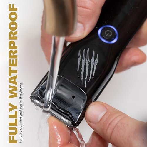 Wahl Manscaper Grizzly Rechargeable Groin & Body Hair Trimmer for Men – Extra Wide Stainless Steel Blade, Waterproof Wet/Dry, 120-Minute Runtime, USB Charging – Black Avelisse