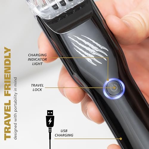 Wahl Manscaper Grizzly Rechargeable Groin & Body Hair Trimmer for Men – Extra Wide Stainless Steel Blade, Waterproof Wet/Dry, 120-Minute Runtime, USB Charging – Black Avelisse