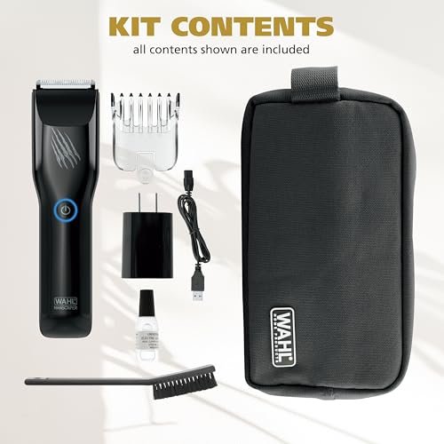Wahl Manscaper Grizzly Rechargeable Groin & Body Hair Trimmer for Men – Extra Wide Stainless Steel Blade, Waterproof Wet/Dry, 120-Minute Runtime, USB Charging – Black Avelisse