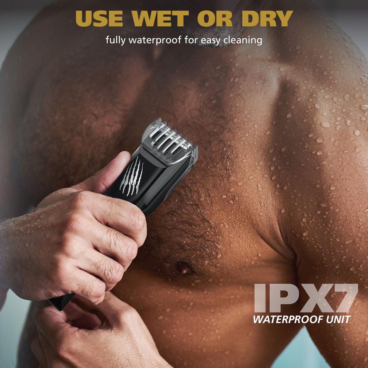 Wahl Manscaper Grizzly Rechargeable Groin & Body Hair Trimmer for Men – Extra Wide Stainless Steel Blade, Waterproof Wet/Dry, 120-Minute Runtime, USB Charging – Black Avelisse