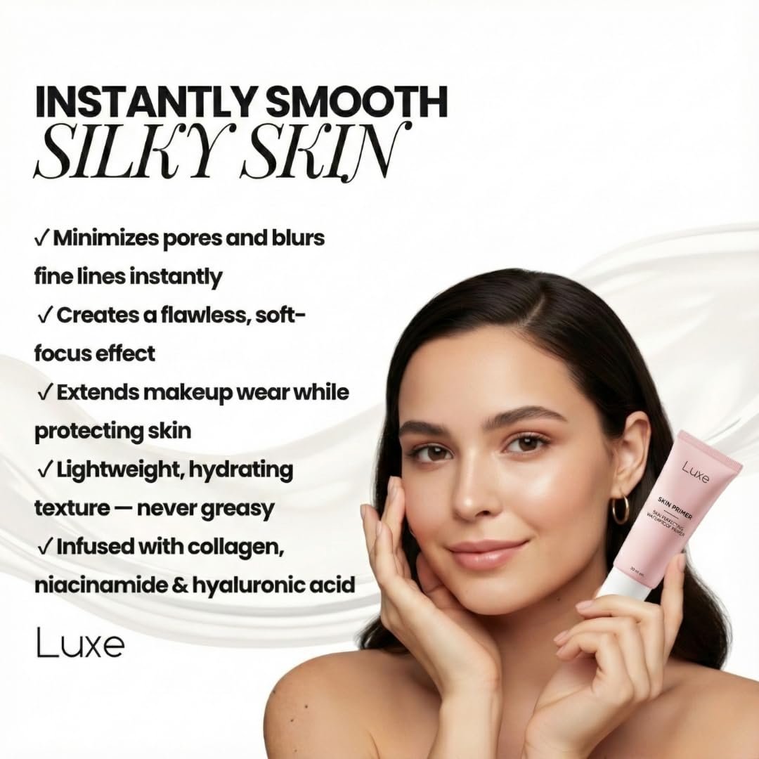 Luxe Cosmetics Pore Minimizer Face Primer – Instant Blur & Grip, Hydrating Matte Base with Niacinamide & Hyaluronic Acid, Oil Control & Fine Line Filler for All Skin Types, 1.0 oz Avelisse