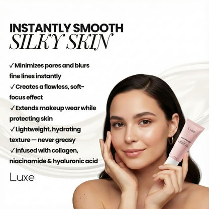 Luxe Cosmetics Pore Minimizer Face Primer – Instant Blur & Grip, Hydrating Matte Base with Niacinamide & Hyaluronic Acid, Oil Control & Fine Line Filler for All Skin Types, 1.0 oz Avelisse