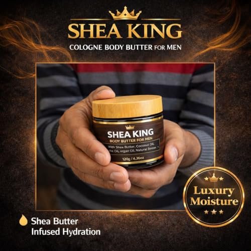 VITALSKINOIL Body Butter for Men - Cologne Scented with Shea Butter and Coconut Oil, 4.36oz Moisturizing Cream Avelisse