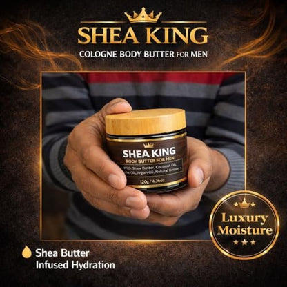 VITALSKINOIL Body Butter for Men - Cologne Scented with Shea Butter and Coconut Oil, 4.36oz Moisturizing Cream Avelisse
