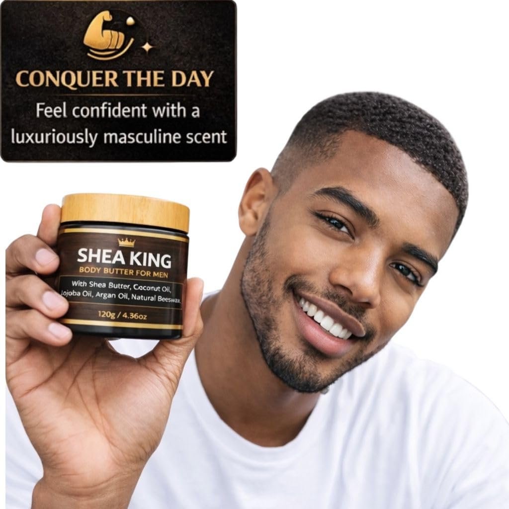 VITALSKINOIL Body Butter for Men - Cologne Scented with Shea Butter and Coconut Oil, 4.36oz Moisturizing Cream Avelisse