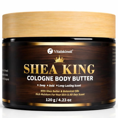 VITALSKINOIL Body Butter for Men - Cologne Scented with Shea Butter and Coconut Oil, 4.36oz Moisturizing Cream Avelisse