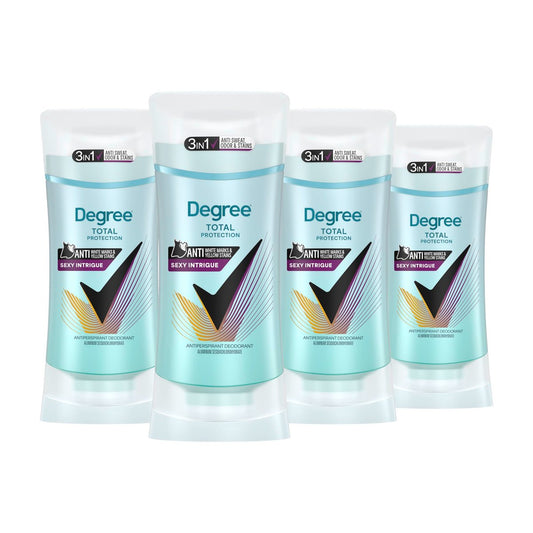 Degree 3in1 Antiperspirant Deodorant 4-Pack, Sexy Intrigue, 72-Hour Protection Against Sweat, Odor and Stains, 2.6 oz Each Avelisse
