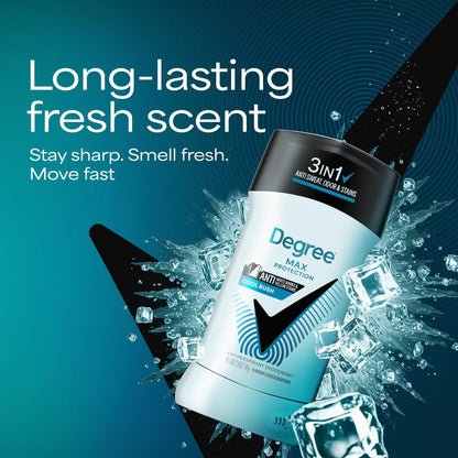 Degree Men Antiperspirant Deodorant Cool Rush 4-Pack, 72-Hour Sweat & Odor Protection, 2.6 oz Each Avelisse
