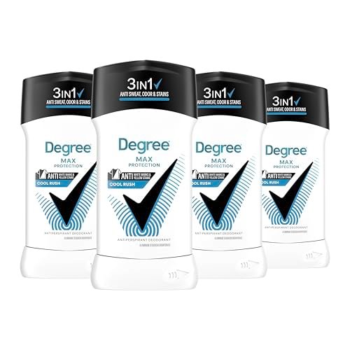 Degree Men Antiperspirant Deodorant Cool Rush 4-Pack, 72-Hour Sweat & Odor Protection, 2.6 oz Each Avelisse