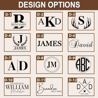 Personalized Handmade Genuine Leather Toiletry Bag - Custom Engraved Shaving Dopp Kit with Name or Initial - Travel Pouch for Men, Husband, Dad, Boyfriend - Groomsmen Gift Idea Avelisse