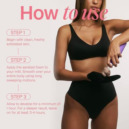 BALI BODY Deep Violet 1 Hour Express Self Tanner – Fast-Acting, Weightless Self Tanner for Natural Bronze – No-Transfer, Hydrating Quick Tan Mousse for Smooth, Radiant Skin Avelisse