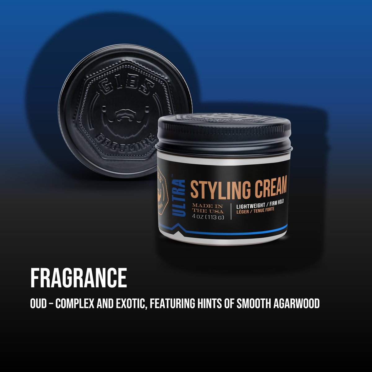 GIBS Ultra Styling Cream - 4 oz | Professional Hair Styling & Light Hold Avelisse