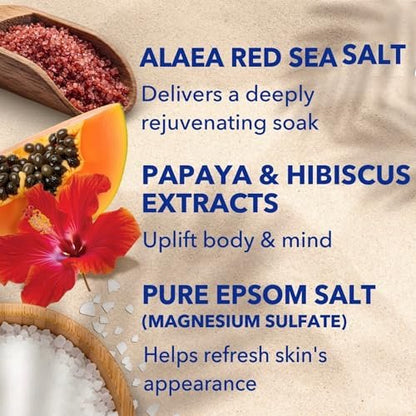Dr Teal's Hawaiian Bliss Body Wash with Alaea Red Sea Salt, Papaya and Hibiscus, Magnesium and Essential Oils, 24 Fl Oz, 2 Pack Avelisse