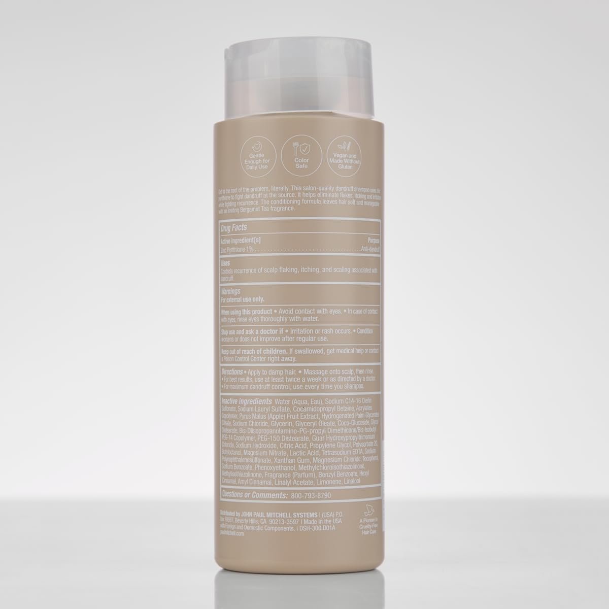 Paul Mitchell Dandruff Shampoo with 1% Zinc Pyrithione – Daily Use, Color Safe, for Dandruff-Prone Scalps & All Hair Types (10.14 oz) Avelisse