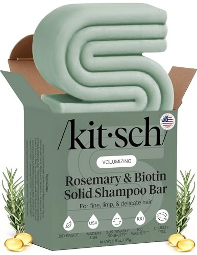 Kitsch Rosemary & Biotin Shampoo Bar for Hair Growth, Strengthening & Volumizing – Sulfate-Free, Paraben-Free, Silicone-Free – 3.5 oz Avelisse