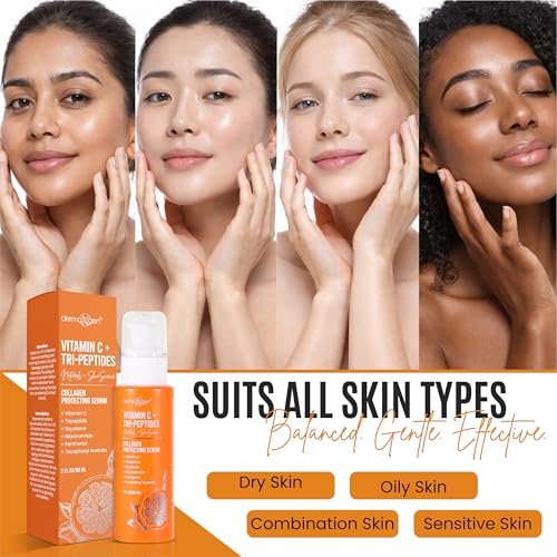 Dermaxgen Vitamin C + Tri-Peptide Bright Idea Serum – Skin Brightening & Anti-Aging Face Serum for Radiant, Firm Skin, Boosts Collagen & Elasticity, 2 fl oz Avelisse
