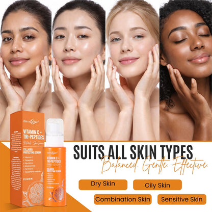Dermaxgen Vitamin C + Tri-Peptide Bright Idea Serum – Skin Brightening & Anti-Aging Face Serum for Radiant, Firm Skin, Boosts Collagen & Elasticity, 2 fl oz Avelisse