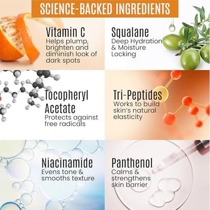 Dermaxgen Vitamin C + Tri-Peptide Bright Idea Serum – Skin Brightening & Anti-Aging Face Serum for Radiant, Firm Skin, Boosts Collagen & Elasticity, 2 fl oz Avelisse