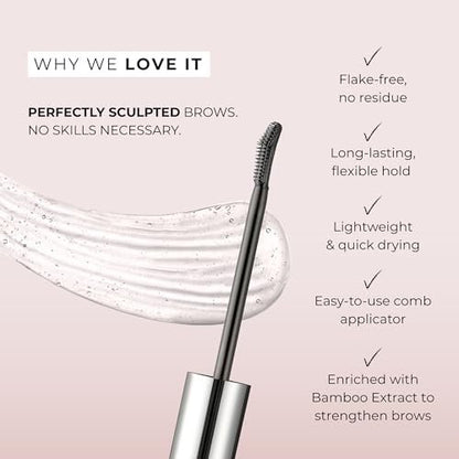 Wunderbrow Frame & Set Brow Gel - Clear Eyebrow Gel for Long-Lasting Flexible Hold, Flake-Free & Zero Residue Avelisse
