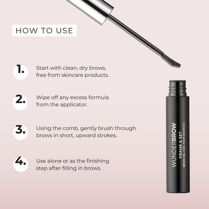 Wunderbrow Frame & Set Brow Gel - Clear Eyebrow Gel for Long-Lasting Flexible Hold, Flake-Free & Zero Residue Avelisse