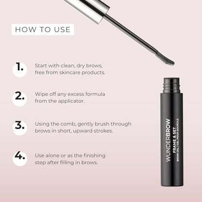 Wunderbrow Frame & Set Brow Gel - Clear Eyebrow Gel for Long-Lasting Flexible Hold, Flake-Free & Zero Residue Avelisse