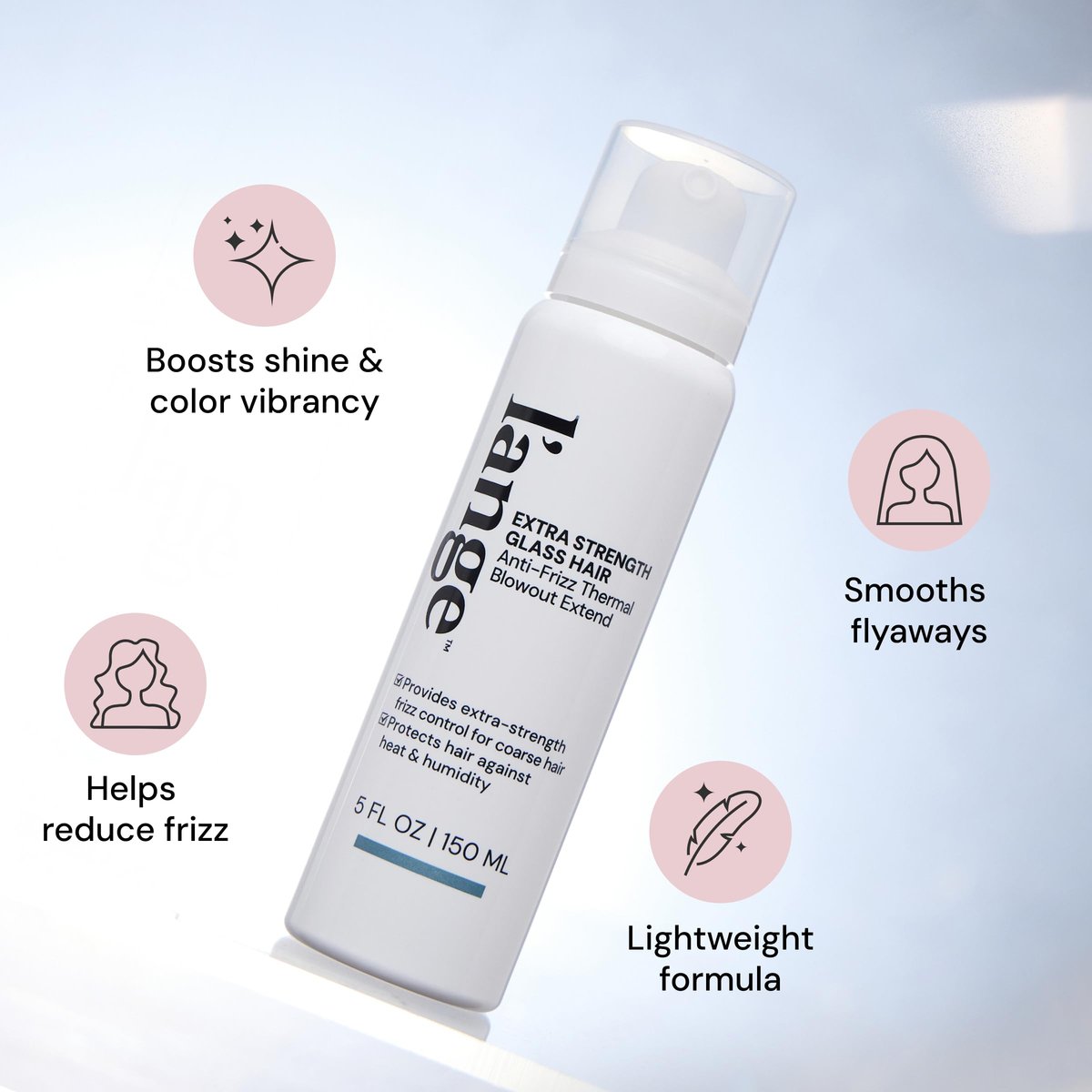 L'ANGE HAIR Extra Strength Glass Hair Anti-Frizz Thermal Blowout Extend Heat Protectant Spray, 5 fl oz Avelisse