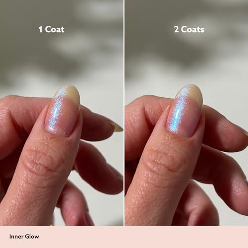 Dazzle Dry Nail Lacquer (Step 3) - Inner Glow - Opalescent Blue Micro Glitter Shimmer - 0.5 fl oz Avelisse