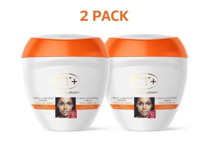 Clear Therapy + Extra Lightening Cream with Carrot Oil 13.5 fl oz 2 Pack - Face Moisturizer for Brightening Avelisse