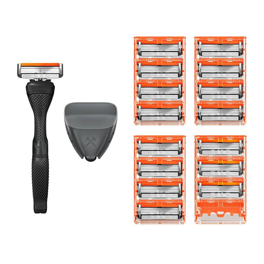 Dollar Shave Club Bulk Shave Set: 16 Swift Rinse Refill Cartridges with Handle and Razor Cover Avelisse