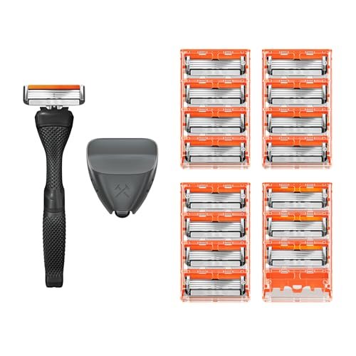 Dollar Shave Club Bulk Shave Set: 16 Swift Rinse Refill Cartridges with Handle and Razor Cover Avelisse
