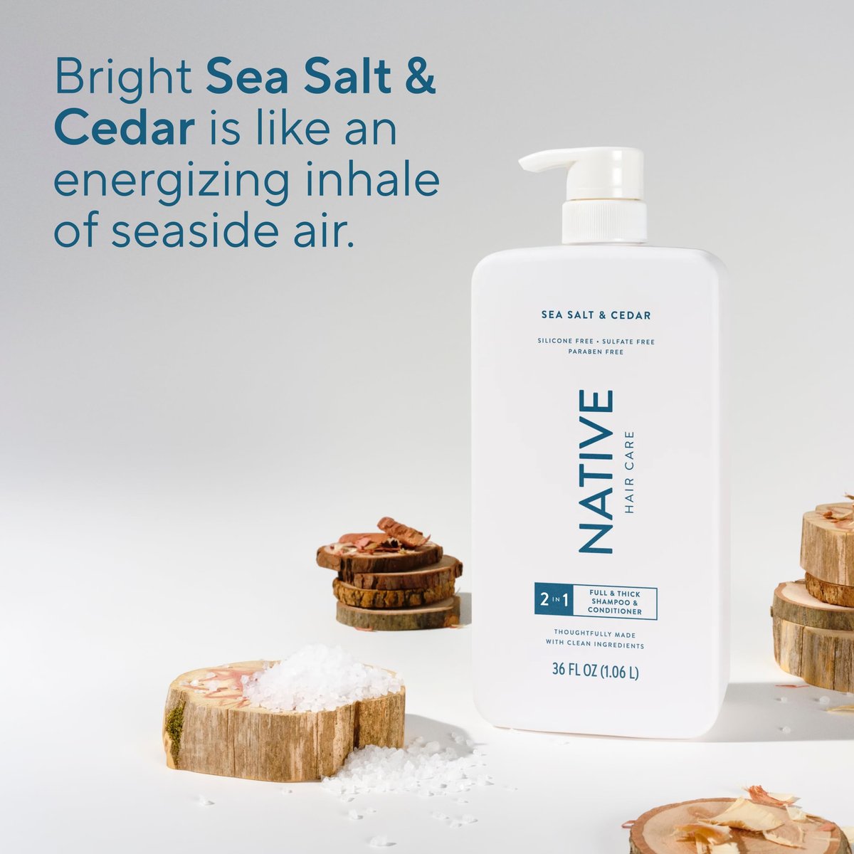 Native Full & Thick 2-in-1 Shampoo & Conditioner Sea Salt & Cedar 36 fl Oz. - görsel 15