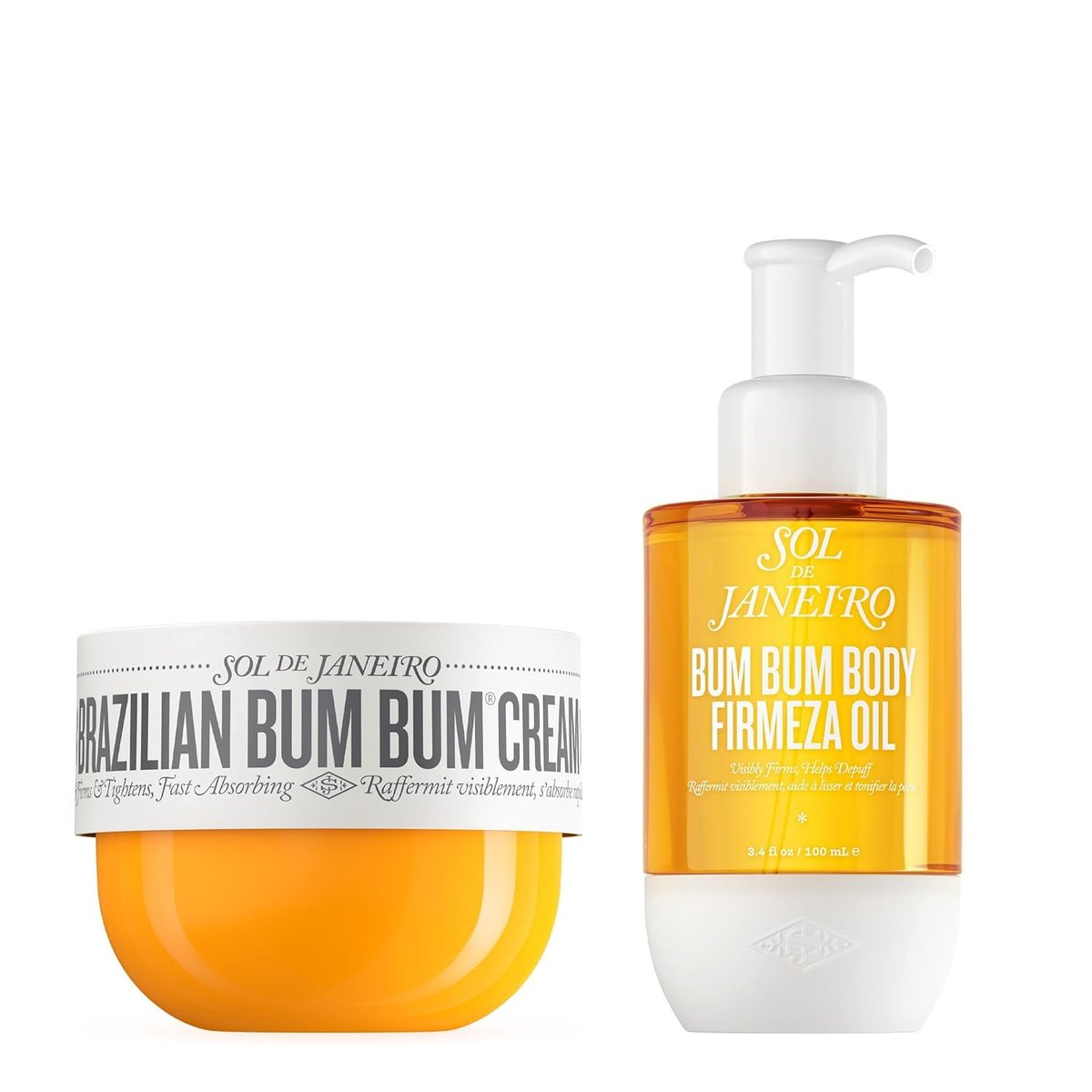 Sol de Janeiro Bum Bum Cream and Firmeza Body Oil Bundle – 11.5 oz Set Avelisse