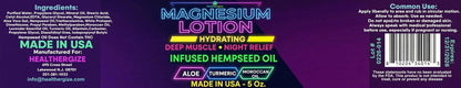 Magnesium Lotion for Sleep, Cramps & Muscle Soreness with Hemp, Turmeric & Moroccan Oil – Deep Soothing Night Muscle Cream – Moisturizing Body Cream for Relaxation – Made in USA Avelisse