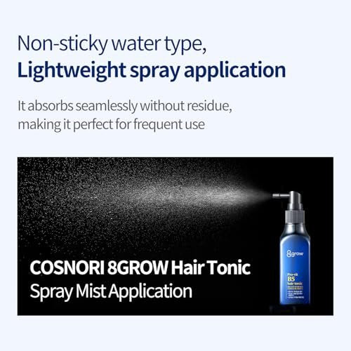 COSNORI 8GROW Pro-Vit B5 Hair Tonic - Scalp Spray for Thinning Hair & Loss, Leave-In Tonic, Strengthening & Thickening Care with Peptides & Botanical Ingredients, Menthol (3.38 fl oz) - görsel 10