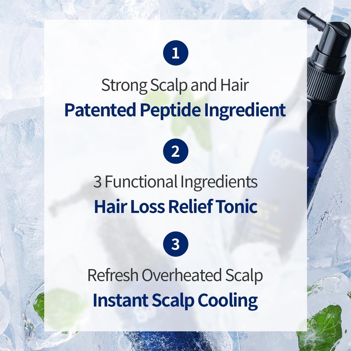 COSNORI 8GROW Pro-Vit B5 Hair Tonic - Scalp Spray for Thinning Hair & Loss, Leave-In Tonic, Strengthening & Thickening Care with Peptides & Botanical Ingredients, Menthol (3.38 fl oz) - görsel 3
