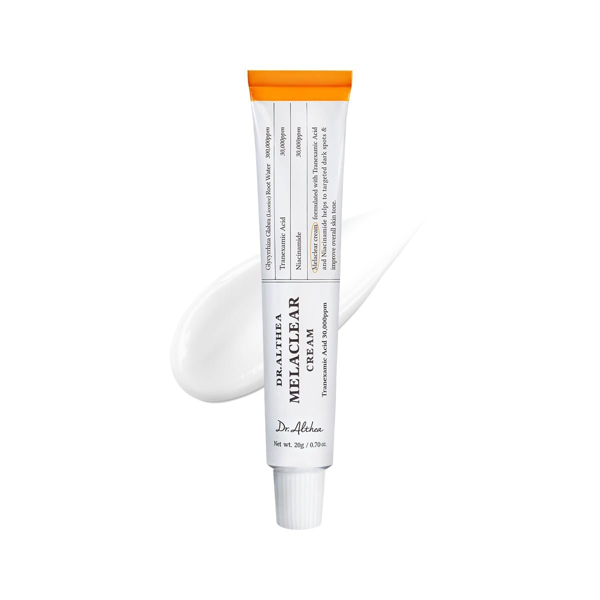 Dr.Althea Melaclear Cream: Niacinamide & Tranexamic Acid Face Moisturizer for Dark Spots & Hyperpigmentation – Korean Vegan Skincare, 0.70 Fl Oz Avelisse