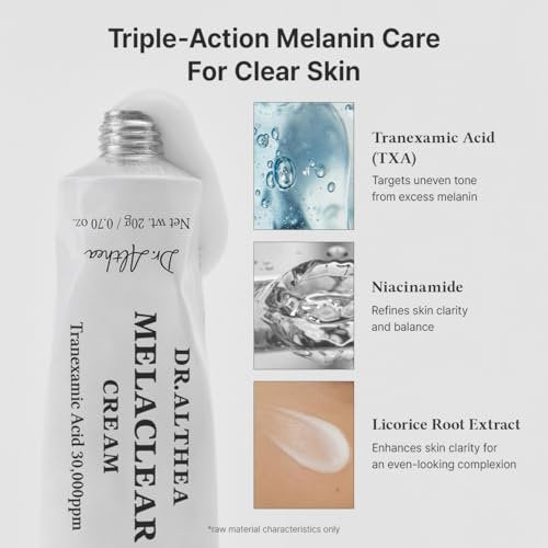Dr.Althea Melaclear Cream: Niacinamide & Tranexamic Acid Face Moisturizer for Dark Spots & Hyperpigmentation – Korean Vegan Skincare, 0.70 Fl Oz Avelisse
