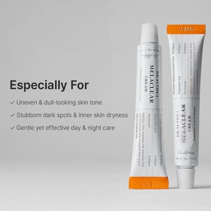 Dr.Althea Melaclear Cream: Niacinamide & Tranexamic Acid Face Moisturizer for Dark Spots & Hyperpigmentation – Korean Vegan Skincare, 0.70 Fl Oz Avelisse
