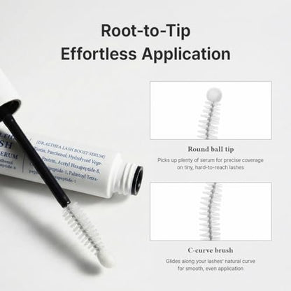 Dr.Althea Lash Boost Serum – Vegan Lash Essence with Biotin, Panthenol & 12-Peptide Complex for Stronger, Glossier Lashes (0.30 Fl Oz) Avelisse
