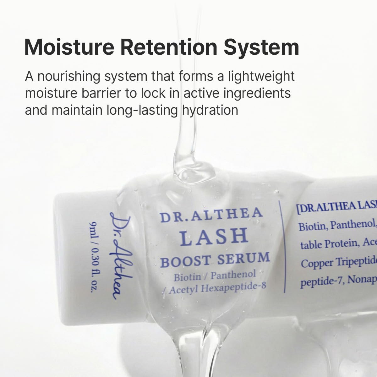 Dr.Althea Lash Boost Serum – Vegan Lash Essence with Biotin, Panthenol & 12-Peptide Complex for Stronger, Glossier Lashes (0.30 Fl Oz) Avelisse